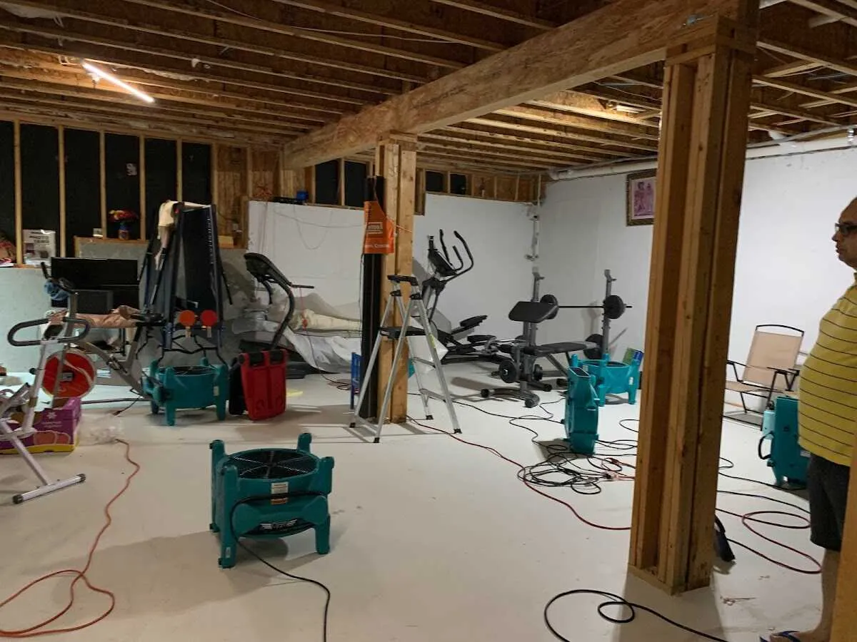 Basement drying equipment setup for Structural Drying in West Cocalico